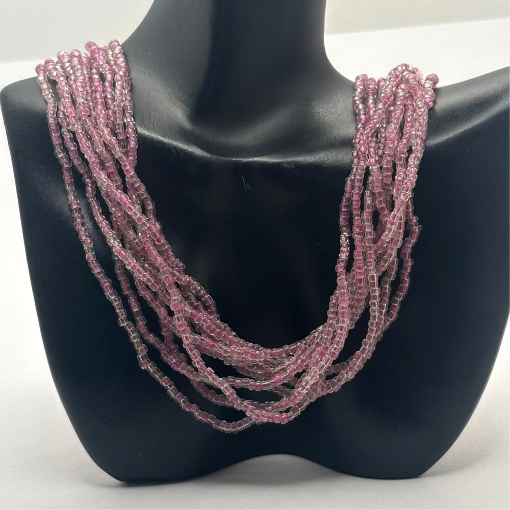 Silver & Purple Beaded Necklace